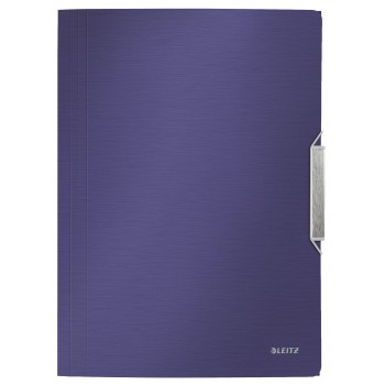 Mapa plastic cu elastic albastru-violet satin style leitz
