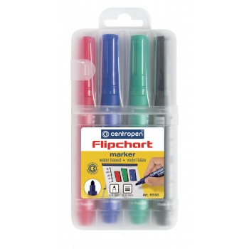 Marker flipchart 4/set 2.5mm 8550 centropen Marker flipchart 4/set 2.5mm 8550 centropen