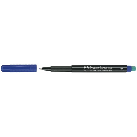 Marker permanent albastru f multimark faber-castell