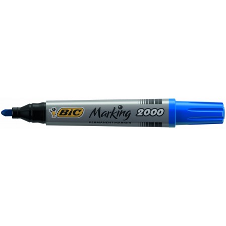 Marker permanent albastru varf rotund 2000 bic