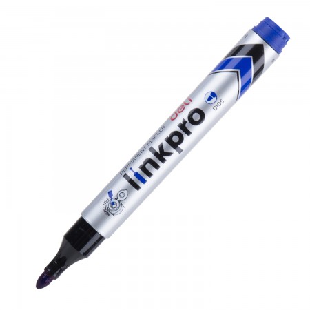 Marker permanent albastru varf rotund 2mm reincarcabil deli Marker permanent albastru varf rotund 2mm reincarcabil deli