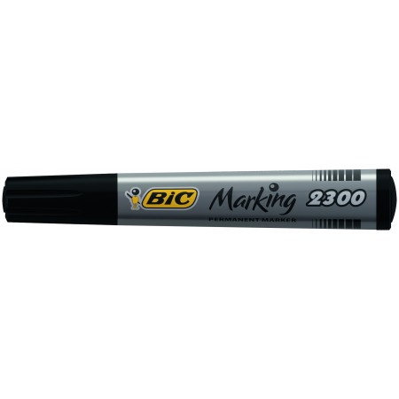 Marker permanent negru varf tesit 2300 bic