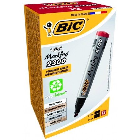 Marker permanent rosu varf tesit 2300 bic