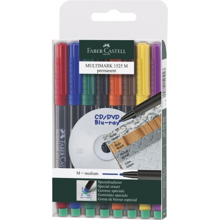 Marker permanent set 8 m multimark faber-castell