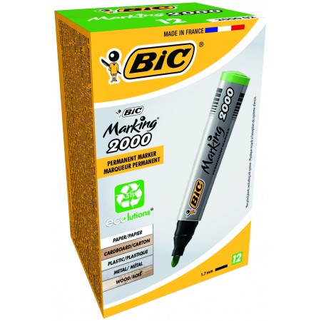 Marker permanent verde varf rotund 2000 bic