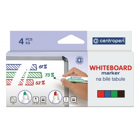 Marker whiteboard 4/set 2.5mm 8559 centropen