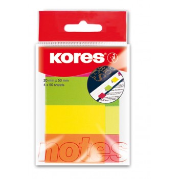 Notes adeziv 20*50mm 4 culori*50 file kores