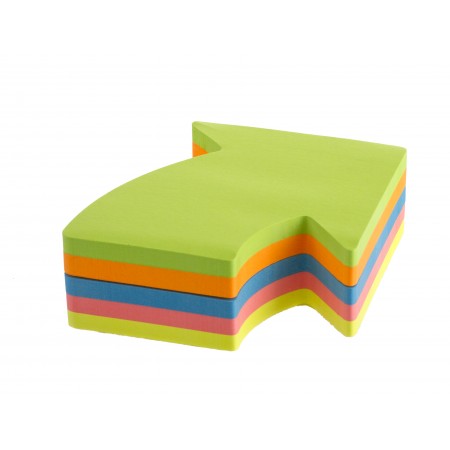 Notes adeziv 70*70mm "sageata" 5 culori neon*50 file kores