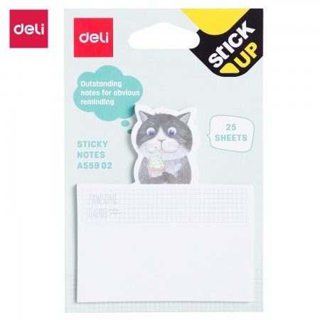Notes adeziv pisici/catei 75*84mm 25 file deli