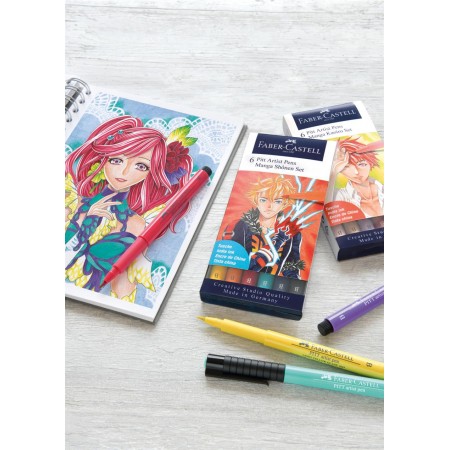 Pitt artist pen manga set 6 shojo 2019 faber-castell