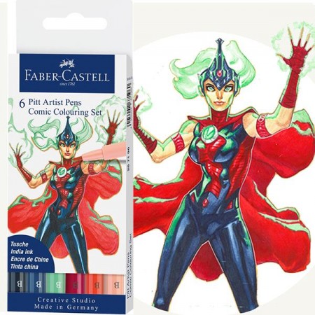 Pitt artist pen set 6 buc comic faber-castell