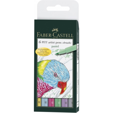 Pitt artist pen set 6 buc pastel faber-castell