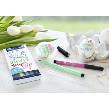 Pitt artist pen set caligrafic 6 buc pastel faber-castell Pitt artist pen set caligrafic 6 buc pastel faber-castell
