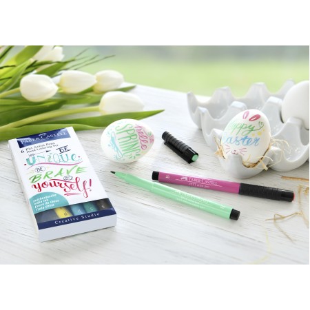 Pitt artist pen set caligrafic 6 buc pastel faber-castell Pitt artist pen set caligrafic 6 buc pastel faber-castell