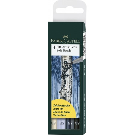 Pitt artist pen soft brush set 4 buc faber-castell Pitt artist pen soft brush set 4 buc faber-castell