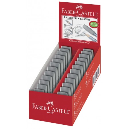 Radiera capac jumbo grip 2001 gri faber-castell