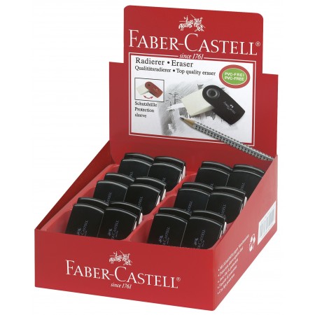 Radiera creion sleeve mini neagra faber-castell