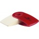 Radiera creion sleeve mini rosie/albastra faber-castell