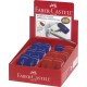 Radiera creion sleeve mini rosie/albastra faber-castell