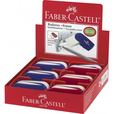 Radiera creion sleeve rosie/albastra faber-castell Radiera creion sleeve rosie/albastra faber-castell