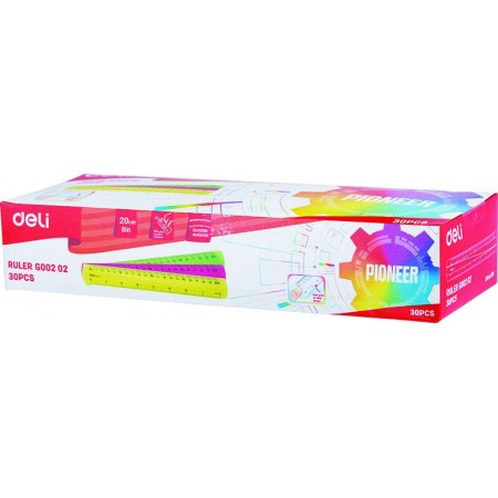 Rigla 20cm color deli