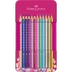 Set cadou 12 creioane colorate sparkle faber-castell