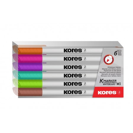 Marker whiteboard set 6 slim kores