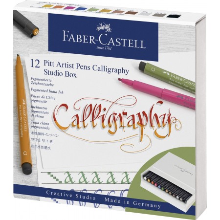 Pitt artist pen caligrafic cutie studio 12 buc faber-castell Pitt artist pen caligrafic cutie studio 12 buc faber-castell