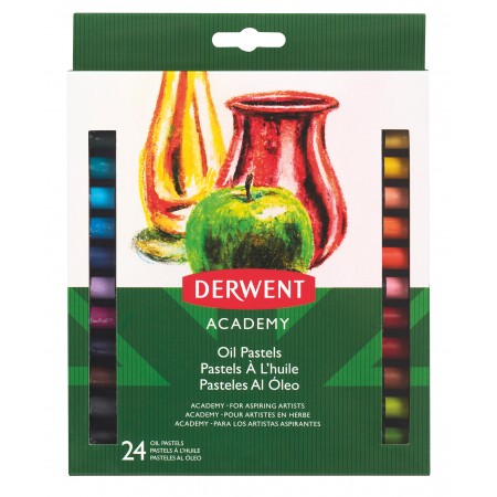 Creioane ulei pastel 24 culori derwent academy