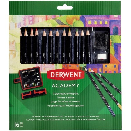 Set portbail creioane colorate 16 cul pt schite derwent academy Set portbail creioane colorate 16 cul pt schite derwent academy