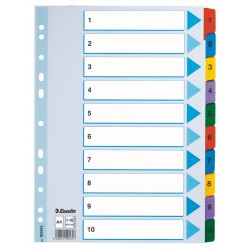 Separatoare index carton 1-10 mylar esselte Separatoare index carton 1-10 mylar esselte
