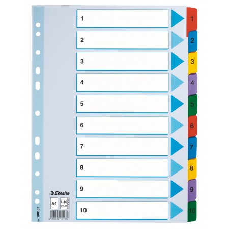 Separatoare index carton 1-10 mylar esselte