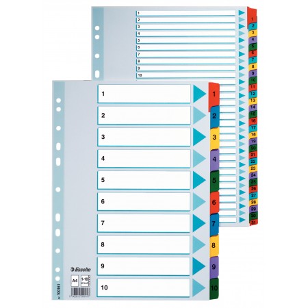 Separatoare index carton 1-10 mylar esselte