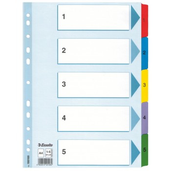 Separatoare index carton 1-5 mylar esselte