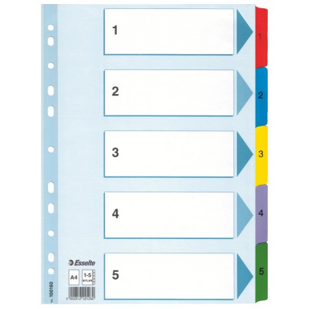 Separatoare index carton 1-5 mylar esselte