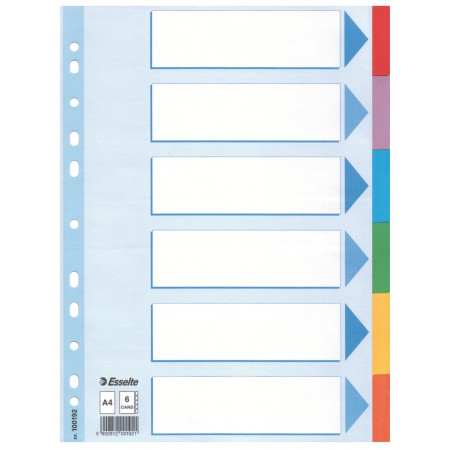 Separatoare index carton 6 coli standard esselte