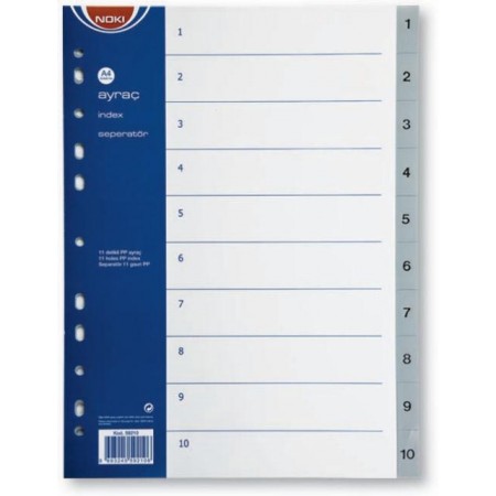 Separatoare index plastic 1-10 noki