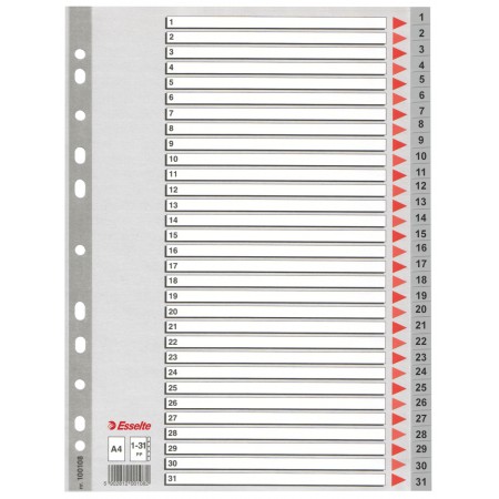 Separatoare index plastic 1-31 esselte