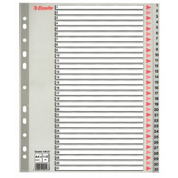 Separatoare index plastic 1-31 maxi esselte