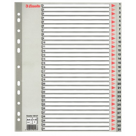 Separatoare index plastic 1-31 maxi esselte