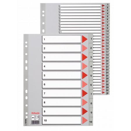 Separatoare index plastic 1-31 maxi esselte