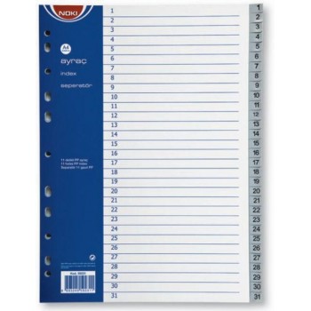 Separatoare index plastic 1-31 noki