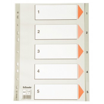 Separatoare index plastic 1-5 esselte