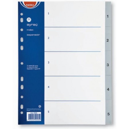 Separatoare index plastic 1-5 noki