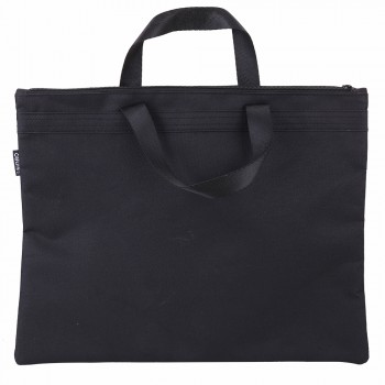 Servieta material textil 2 fermoare neagra deli