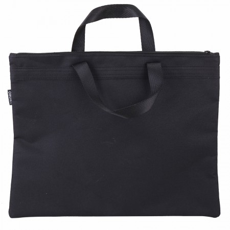 Servieta material textil 2 fermoare neagra deli