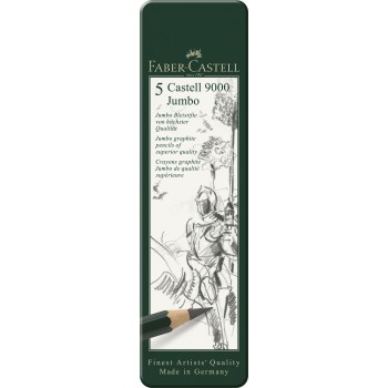 Set 5 buc creion grafit castell jumbo faber-castell
