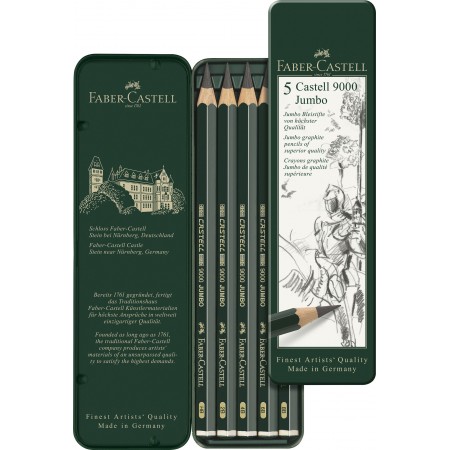 Set 5 buc creion grafit castell jumbo faber-castell
