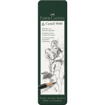 Set 6 buc creion grafit castell 9000 faber-castell