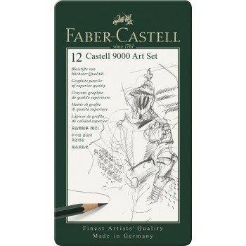 Set arta 12 buc creion grafit castell 9000 faber-castell